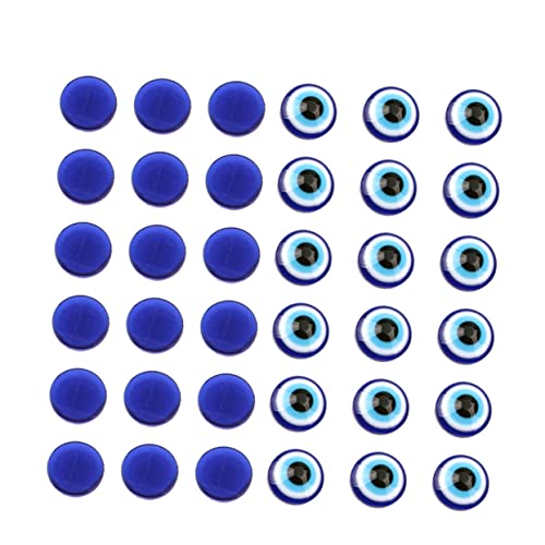 HAPINARY 100St blaue des Auge flache Perlen Schmuck Perlen für Armbänder Böse Augenperle Perle mit blauen Augen aus Harz Charme Zubehör Augapfel Teufels Auge lange von HAPINARY