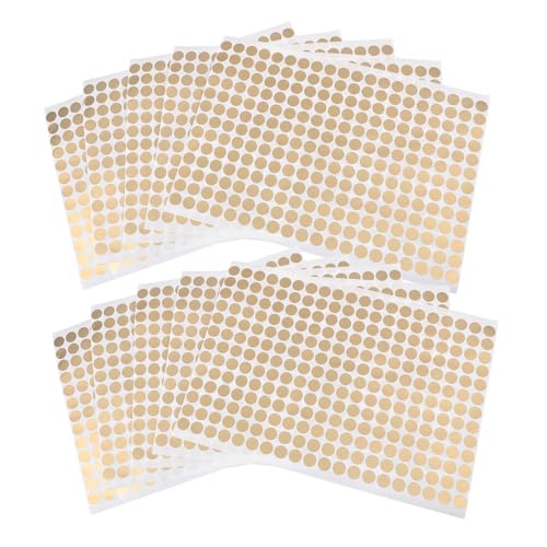 HAPINARY 10Blätter Selbstklebende Runde Aufkleber aus Kupferpapier Goldene Etiketten für Büro und DIY Beschreibbare Klebeetiketten für Vielseitige Verwendung von HAPINARY