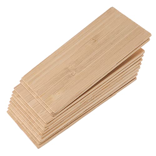 HAPINARY 10Stücke Unvollendete Bambus Ausschnitte für DIY Projekte Rechteckige Geschenkanhänger und Bastelmaterialien für und Feiertagsdekorationen von HAPINARY