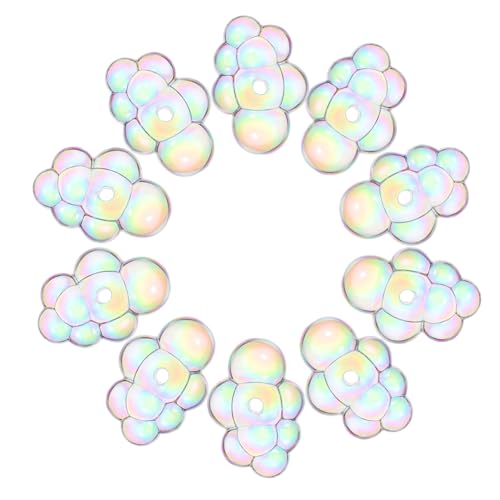 HAPINARY 10Stücke Wolkenperlen Acryl Distanzperlen für Schmuckherstellung Armbänder Ohrringe Puppenhaus Einzigartige Farben und Robustes Material von HAPINARY
