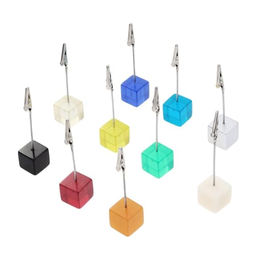 HAPINARY 10Stücke Würfelförmiger Foto Clip Halter aus Harz Schreibtisch Krokodilklemmen für Memo Notizen Platzkartenhalter DIY für Hochzeiten und Partys von HAPINARY