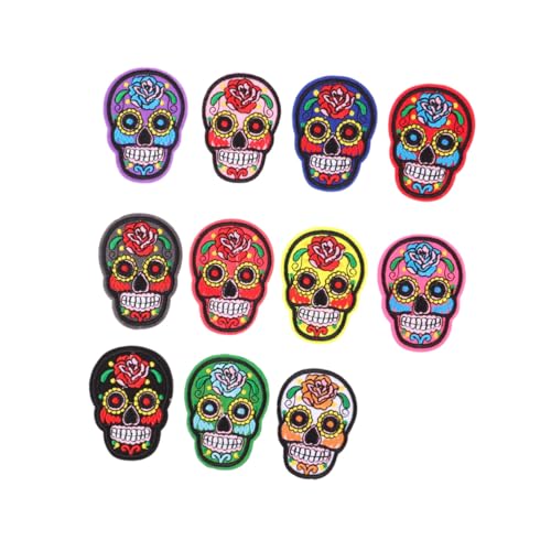HAPINARY 11 Stück Teiliges Skull Stoffpatches zum Aufbügeln und Aufnähen Bestickte Kostümapplikationen für Jacken Taschen Hüte DIY Reparatur und Dekoration Bunte Punk Motive HAPINARY 11 Stück Teiliges Skull Stoffpatches zum Aufbügeln und Aufnähen Bestickte Kostümapplikationen für Jacken Taschen Hüte DIY Reparatur und Dekoration Bunte Punk Motive von HAPINARY