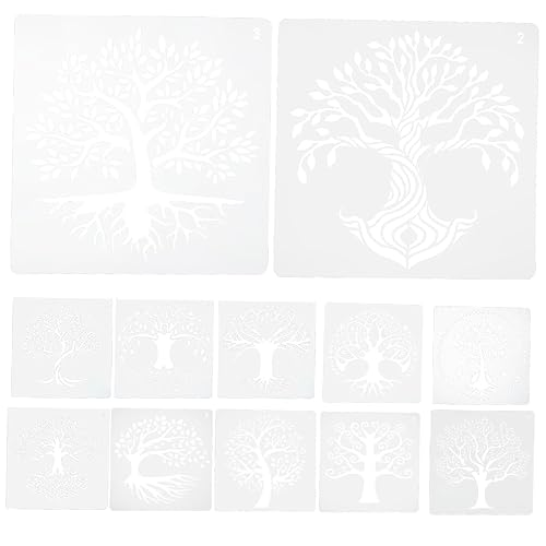 HAPINARY 12 Blätter Lebensbaum Vorlage, DIY Malzubehör, Kunststoffvorlagen, DIY Malschablone, Malvorlage Für DIY Baum, Sprühfarbenvorlage, Zeichenvorlage, Zeichenschablone HAPINARY 12 Blätter Lebensbaum Vorlage, DIY Malzubehör, Kunststoffvorlagen, DIY Malschablone, Malvorlage Für DIY Baum, Sprühfarbenvorlage, Zeichenvorlage, Zeichenschablone von HAPINARY