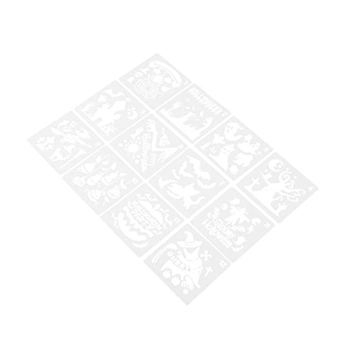 HAPINARY 12 Blatt Wandmalerei Vorlage, Schilderschablone, Verschleißfeste Zeichenschablone, Praktische Halloween Schablone, Zarte Halloween Schablone, Tragbare Druckschablone, Bastelbedarf von HAPINARY
