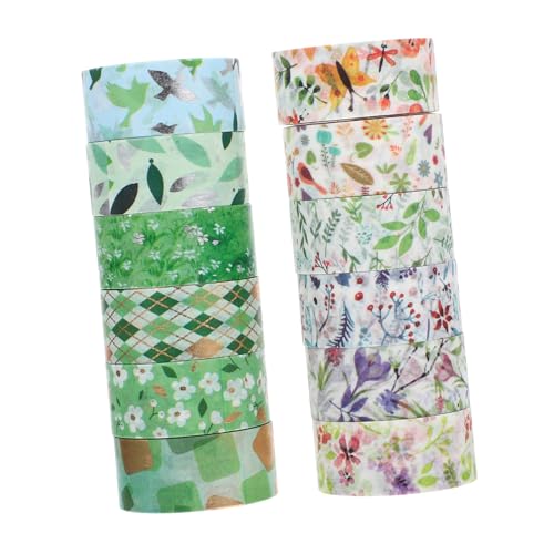 HAPINARY 12 Rollen Blumen Washi Tapes Hochwertige Scrapbook und DIY Klebebänder für Kreative Handarbeiten für Journals Planer und Dekorationen von HAPINARY
