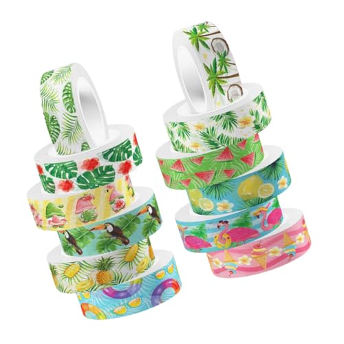 HAPINARY 12 Rollen Grünes Washi Tape Dekoratives Masking Tape für Scrapbooking DIY und Geschenkverpackung für Kreative Projekte und Persönliche Gestaltung von HAPINARY