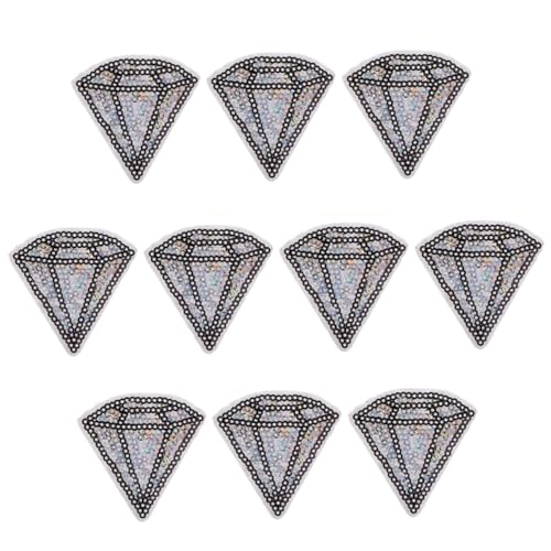 HAPINARY 12 Stück Aufnäher mit Rautenmuster Selbstklebend Glitzernde Pailletten Applikationen zum Aufbügeln und Dekorieren von Kleidung Taschen Schuhen und DIY projekten von HAPINARY