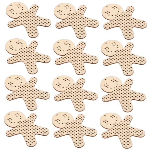 HAPINARY 12 Stück Natürliche Holzscheiben Gingerbread Man Anhänger zum Besticken Robuste Diy Kreuzstich Vorlage Holzplatten für Anfänger und Kreative Weihnachtsdeko HAPINARY 12 Stück Natürliche Holzscheiben Gingerbread Man Anhänger zum Besticken Robuste Diy Kreuzstich Vorlage Holzplatten für Anfänger und Kreative Weihnachtsdeko von HAPINARY
