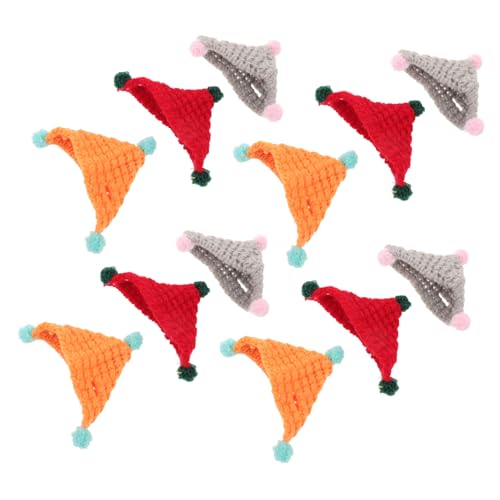 HAPINARY 12 Stück Teiliges Mini Gehäkelte Puppenhüte aus Handgestrickter Wolle Bunte Dreieckige Mützen für DIY Bastelprojekte Kostümzubehör und Festliche Dekorationen für Puppen und Kleine von HAPINARY