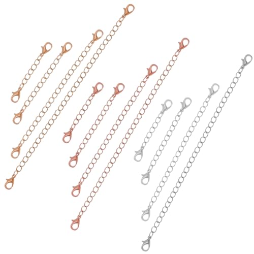 HAPINARY 12 Stück Teiliges Schmuckverlängerungs Langlebiger Legierung Kettenverlängerung für Halsketten Armbänder Fußkettchen in Gold Silber Roségold für DIY Schmuckherstellung HAPINARY 12 Stück Teiliges Schmuckverlängerungs Langlebiger Legierung Kettenverlängerung für Halsketten Armbänder Fußkettchen in Gold Silber Roségold für DIY Schmuckherstellung von HAPINARY