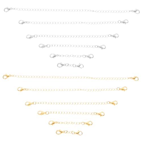 HAPINARY 12 Stück Teiliges Set Doppelkopf lobster verschlüsse mit Verlängerungsketten für Halsketten und Armbänder Vielseitig Einsetzbar für DIY Schmuckherstellung in Farben und Längen HAPINARY 12 Stück Teiliges Set Doppelkopf lobster verschlüsse mit Verlängerungsketten für Halsketten und Armbänder Vielseitig Einsetzbar für DIY Schmuckherstellung in Farben und Längen von HAPINARY