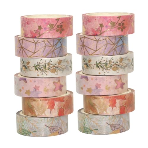 HAPINARY 12 Stück Teiliges Washi Tape Japanischer Stil Reißbares Dekoratives Klebeband für DIY Basteln Lang Bunte Aquarellmuster für Karten Scrapbooking Planer und Geschenkverpackung HAPINARY 12 Stück Teiliges Washi Tape Japanischer Stil Reißbares Dekoratives Klebeband für DIY Basteln Lang Bunte Aquarellmuster für Karten Scrapbooking Planer und Geschenkverpackung von HAPINARY