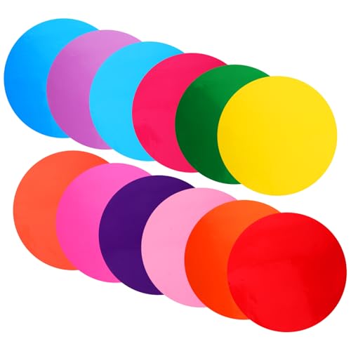 HAPINARY 12 Stück Wiederverwendbare Abwischbare PVC Aufkleber Bunten Farben Selbstklebende Punkte für Zeichnen und Lehren für Klassenzimmer und Zuhause von HAPINARY