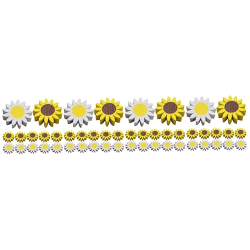 HAPINARY 120 Stck. Sonnenblumen Holzperlen für DIY Bastelprojekte Formschöne Lose Perlen für Girlanden Holzperlen Zufälligen Farben zur Dekoration von Zuhause und Zufällige Farbe von HAPINARY