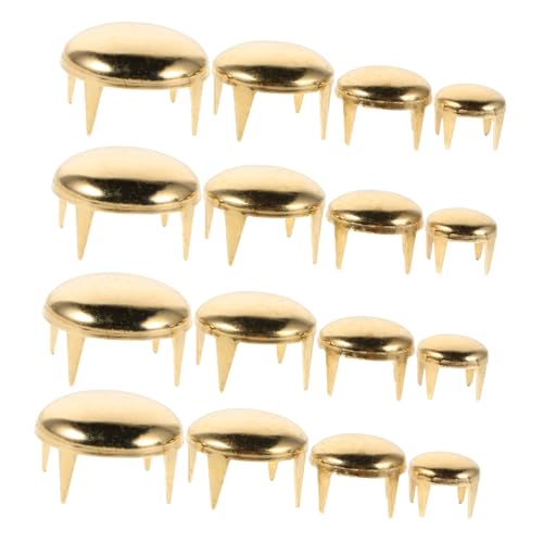 HAPINARY 120 Stück Teiliges Messing Runde Domförmige Vierklauen-studs Langlebig Vielseitig für DIY Lederhandwerk Gürtel Schuhe Taschen Schmuck Zubehör von HAPINARY