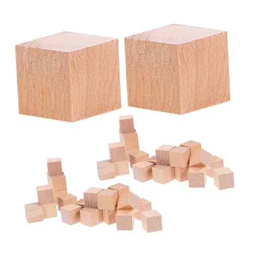 HAPINARY 120 Stück Teiliges Quadratische Unbehandelte Holzblöcke Naturbelassen für DIY Basteln Stapelspiele Indoor Outdoor von HAPINARY