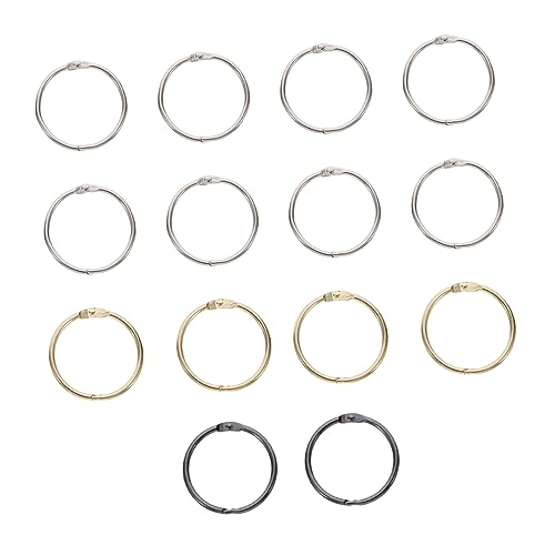 HAPINARY 14 Stück Teiliges Metall Buchbinderinge Öffnungsringe in Gold Silber Schwarz für Loseblattbücher Büro Schule und Zuhause Vielseitige Ringbinder Zubehör von HAPINARY