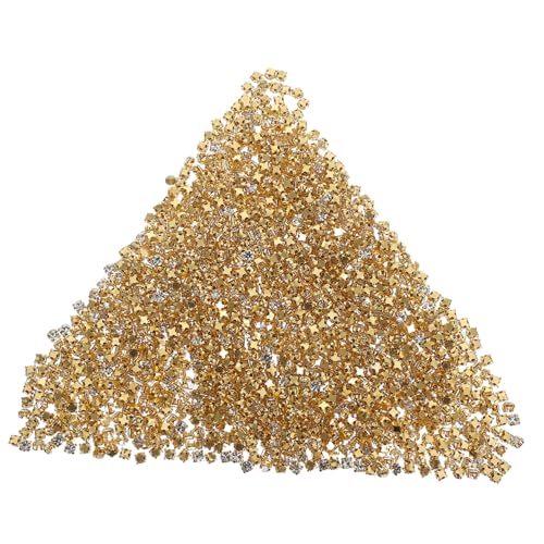 HAPINARY 1440 Stück Klauenbohrglashandnähungstraße Edelsteine ​​aus Flachglas Blumenschmuck aus Glas Hochzeitshandwerk Dekorationszubehör für Kleidung Bling aufnähen Zinklegierung Golden von HAPINARY
