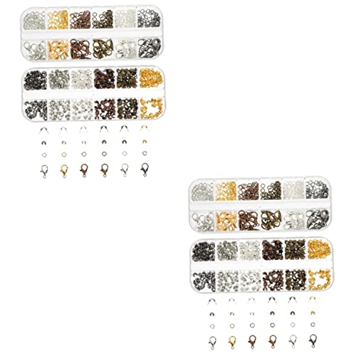 HAPINARY 1564 Stück Karabinerschnalle, Taschenschnalle, Ring, Metall, Karabinerverschluss, Karabinerverschlüsse, Halskettenverschluss, Schmuck, Quetschperlen, Perlenarmbandverschlüsse, DIY von HAPINARY