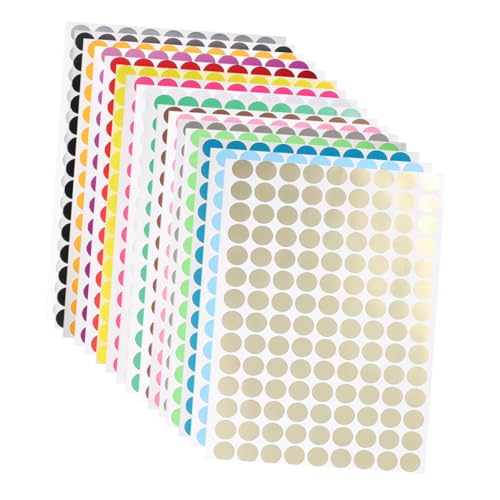 HAPINARY 16 Blatt Bunte Punktetiketten Runde Farbcodierungsetiketten Kleines Punktetikett Farbcodierungsetiketten Mit Punkten Aufkleber von HAPINARY