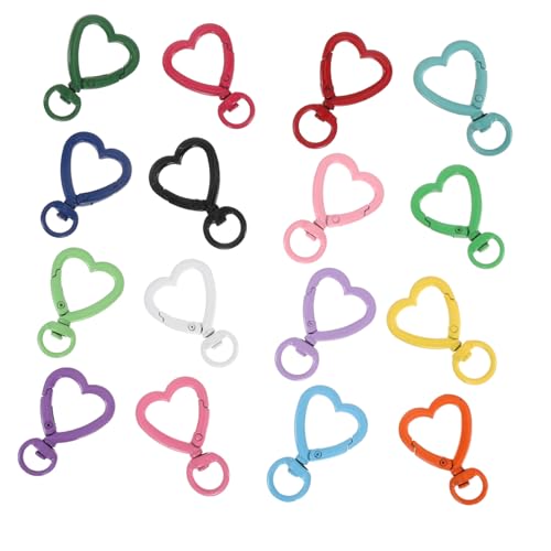 HAPINARY 16 Stück Teiliges Herz Karabiner Bunte Metall Schlüsselanhänger Clips Langlebiger Feder-schnappverschluss für DIY Basteln Schmuck Handtaschen Zubehör HAPINARY 16 Stück Teiliges Herz Karabiner Bunte Metall Schlüsselanhänger Clips Langlebiger Feder-schnappverschluss für DIY Basteln Schmuck Handtaschen Zubehör von HAPINARY