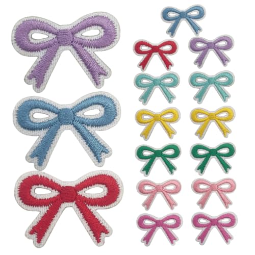HAPINARY 16 Stück Teiliges Schleifen Applikationen Selbstklebend Polyester Bestickt Für Kleidung Rucksäcke Schuhe DIY Dekoration Reparatur von HAPINARY