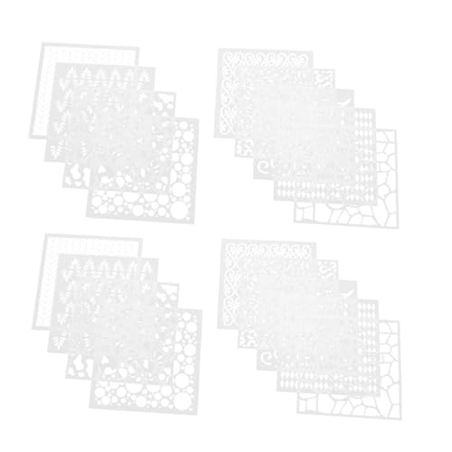 HAPINARY 18 Stück Teiliges Malvorlagen Wiederverwendbare Schablonen für Kreatives Zeichnen für Bastelprojekte und Unterricht Geometrische Muster für Kreative Gestaltung von HAPINARY