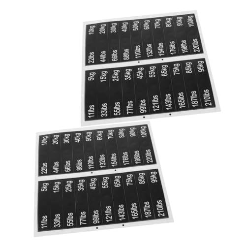 HAPINARY 2 Blätter Gewichtter Block -Etikett Aufkleber Gewichtheben Aufkleber Gewichtsaufkleber Gewichtsschild-Aufkleber Etikettenaufkleber Klebeetiketten klein PVC selbstklebend Schwarz von HAPINARY