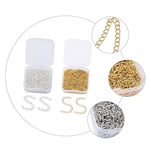 HAPINARY 2 Boxen Boxen Eisen Verlängerungsketten Schmuck Zubehör DIY Basteln Armband Halskette Zubehör Gold Silber Kreative Kabelkette Praktisch für Schmuckherstellung HAPINARY 2 Boxen Boxen Eisen Verlängerungsketten Schmuck Zubehör DIY Basteln Armband Halskette Zubehör Gold Silber Kreative Kabelkette Praktisch für Schmuckherstellung von HAPINARY