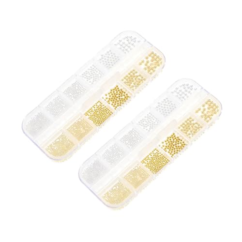 HAPINARY 2 Boxen Boxen Nagel Metallperlen Gold Silber Mix Langlebige Stahlkugeln in Verschiedenen für DIY Maniküre Nail Charms Vielseitige Nageldekorationen für Salon und Zuhause HAPINARY 2 Boxen Boxen Nagel Metallperlen Gold Silber Mix Langlebige Stahlkugeln in Verschiedenen für DIY Maniküre Nail Charms Vielseitige Nageldekorationen für Salon und Zuhause von HAPINARY