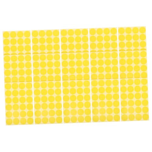 HAPINARY 2 Packungen Polka Dot Label-Aufkleber Namensetiketten kleine Punktaufkleber Klebepunkte runde Punktetiketten Mini -Kreisaufkleber selbstklebende Kreisaufkleber farbige Punkte Gelb von HAPINARY
