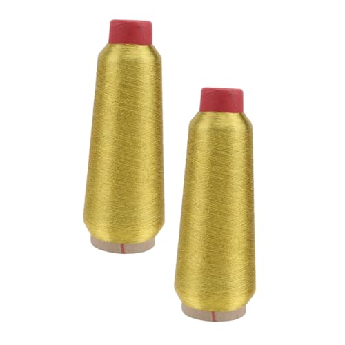 HAPINARY 2 Rollen Metallischer Nähfaden Reflektierendes Glitzer Garn für DIY Armbänder Kreuzstich Nähprojekte und Buchbinderei Hochwertige Goldene von HAPINARY
