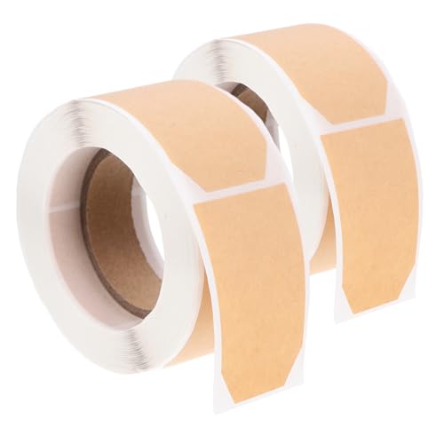HAPINARY 2 Rollen Natürliche Kraftpapier Klebeetiketten Selbstklebend Stark Haftend Leicht Abziehbar Blanko Aufkleber Zum Beschriften Für Haushalt Büro Sortierung von HAPINARY
