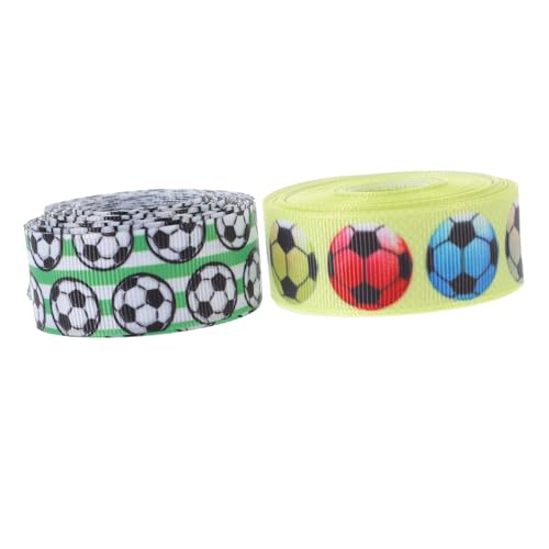 HAPINARY 2 Rollen Thermotransfer Rippenband, Originelles Geschenkband, Kreatives Geschenkband, Bänder Zum Basteln, Kreatives Band, DIY Band, Fußballband, Blumenverpackungsband, von HAPINARY