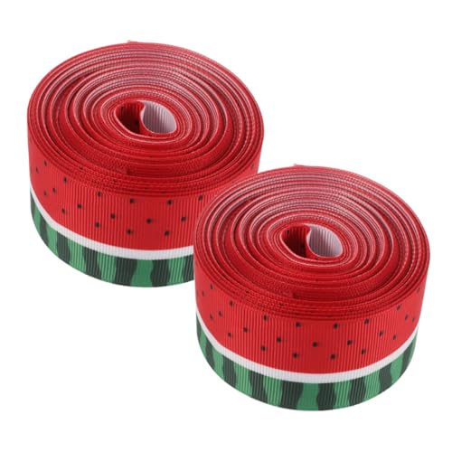 HAPINARY 2 Rollen Wassermelonen-motiv Grosgrainband aus Polyester Sommerliches Geschenkband für Basteln Kränze Schleifen Vielseitiges Dekorationsband für Diy-verpackung und Sommerdeko von HAPINARY