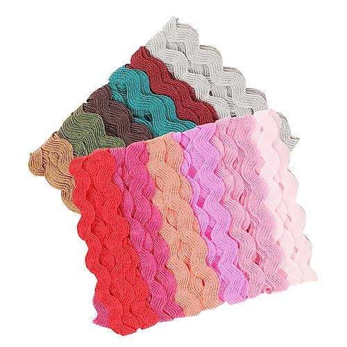 HAPINARY 2 Rollen Wellenbesetztes Polyesterband Bastel und Geschenkband für Haaraccessoires Langlebiges Farbintensives Dekorationsband zum Nähen und DIY Verzieren von HAPINARY