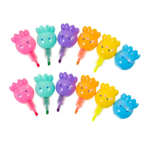HAPINARY 2 Sätze Stapelbare Mini Octopus Hochlighters Verstellbare Keilspitze Fluoreszierende Marker für Malen Schreiben Zeichnen Praktische Schüler-stationery von HAPINARY