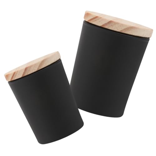 HAPINARY 2 Sätze Teiliges Teelichtglas Mattem Schwarzem Glas mit Holzdeckeln Bruchsicherer Duftkerzenbehälter Langlebiger DIY Kerzenhalter für Stilvolle Raumdekoration und Geschenke HAPINARY 2 Sätze Teiliges Teelichtglas Mattem Schwarzem Glas mit Holzdeckeln Bruchsicherer Duftkerzenbehälter Langlebiger DIY Kerzenhalter für Stilvolle Raumdekoration und Geschenke von HAPINARY