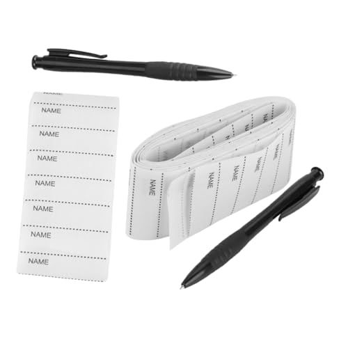 HAPINARY 2 Sätze Wiederverwendbare Stoff Namensetiketten mit Stift Waschbare Selbstklebende Klebeetiketten für Kleidung für Kindergarten Schule Arbeitskleidung und Uniformen pro Rolle von HAPINARY