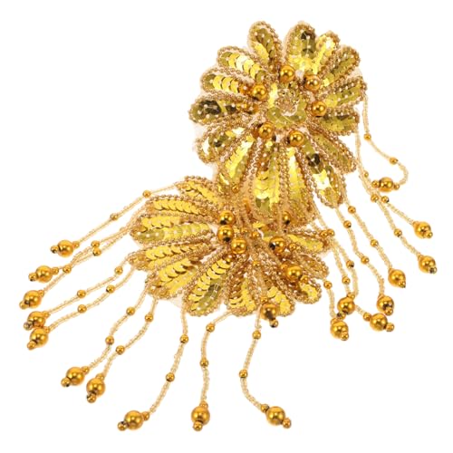 HAPINARY 2 Stück Dekorative Schulterepauletten mit Goldenen Pailletten Blumen und Fransen Handgefertigt Langlebig Stilvolles Design für Kostüme Bühnenoutfits und Partyauftritte HAPINARY 2 Stück Dekorative Schulterepauletten mit Goldenen Pailletten Blumen und Fransen Handgefertigt Langlebig Stilvolles Design für Kostüme Bühnenoutfits und Partyauftritte von HAPINARY