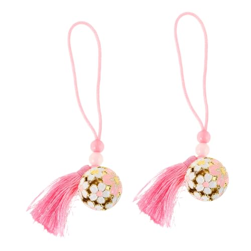 HAPINARY 2 Stück Japanische Kinkakuji Omamori Kirschblüten Anhänger Glocken Feng Shui Charms Glücksbringer Deko für Frauen Schutz und von HAPINARY