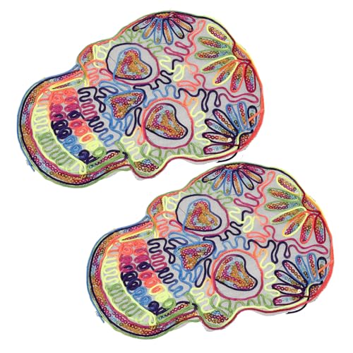 HAPINARY 2 Stück Kleidungsflicken, Multifunktionale Kleidungsflicken, Kleine Mantelflicken, Verschleißfeste Mantelflicken, Totenkopfflicken, Verschleißfeste Kleidungsflicken, von HAPINARY