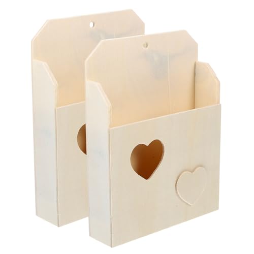 HAPINARY 2 Stück Liebesumschlagbox Blanko Unfertige Holzboxen Kinder Lernspielzeug Blanko Holzboxen DIY Boxen Graffiti Holzboxen Unfertige Boxen von HAPINARY