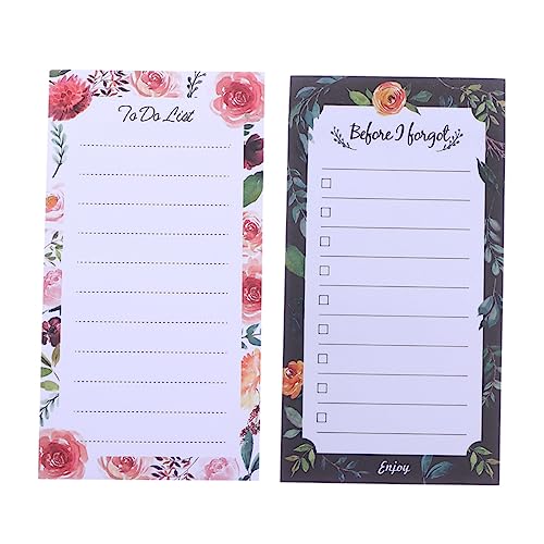 HAPINARY 2 Stück Magnetische Notizblöcke für Kühlschrank To Do Listen und Memo Pads mit Blättern für Büro Schule und Zuhause und Blumen Design von HAPINARY