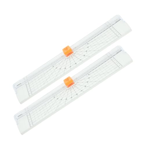 HAPINARY 2 Stück Papierschneider mit Klappbarem Lineal Sicherer und Präziser Papiertrimmer für Büro Schule und Bastelprojekte und Platzsparend für Scrapbooking und Fotozuschnitte von HAPINARY
