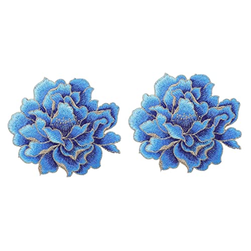 HAPINARY 2 Stück Pfingstrosen Blumen Stoffaufkleber, Applikationen, Gestickte Applikationen, Stickflicken Für Kleidung, Nähflicken, Bestickte Flicken Zum Aufnähen, Aufnäher, Blumenflicken von HAPINARY