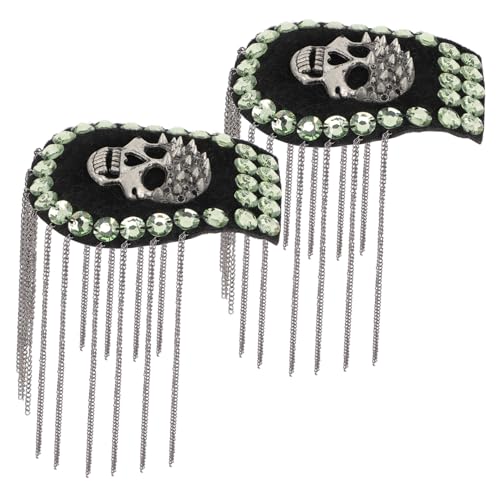 HAPINARY 2 Stück Punk Schulter Epauletten mit Quasten Skull Design Modische Schulterabzeichen Applikation für Kostüm Party Bühnenauftritt Langlebige Auffällige Kleidung Accessoires HAPINARY 2 Stück Punk Schulter Epauletten mit Quasten Skull Design Modische Schulterabzeichen Applikation für Kostüm Party Bühnenauftritt Langlebige Auffällige Kleidung Accessoires von HAPINARY
