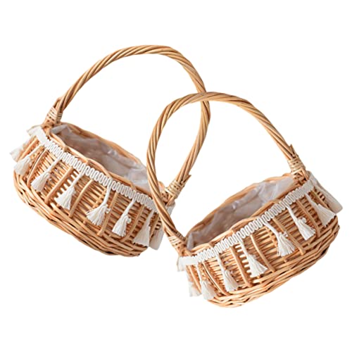 HAPINARY 2 Stück Quasten Geflochtene Blumenkörbe Für Hochzeiten, Blumenmädchenkörbe, Hochzeitskorb, Blumensammelkorb, Kleiner Korb, Geflochtene Körbe Mit Griffen, Blumenmädchenkörbe Für HAPINARY 2 Stück Quasten Geflochtene Blumenkörbe Für Hochzeiten, Blumenmädchenkörbe, Hochzeitskorb, Blumensammelkorb, Kleiner Korb, Geflochtene Körbe Mit Griffen, Blumenmädchenkörbe Für von HAPINARY