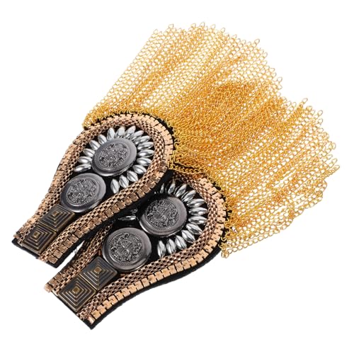HAPINARY 2 Stück Teiliges Abnehmbares Schulterepaulett mit Quaste und Kettenverzierung Modisches Damen uniform accessoire Dekorativer Schulterabzeichen für Party Hochzeit und Festliche HAPINARY 2 Stück Teiliges Abnehmbares Schulterepaulett mit Quaste und Kettenverzierung Modisches Damen uniform accessoire Dekorativer Schulterabzeichen für Party Hochzeit und Festliche von HAPINARY