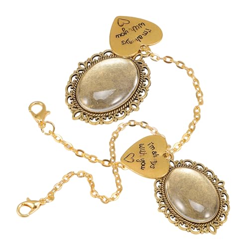 HAPINARY 2 Stück Teiliges Cap Goldfarbene DIY Fotoanhänger für Schmuckherstellung Langlebige Memorial Photo Pendant Trays als Abschlussgeschenk und Partydeko von HAPINARY